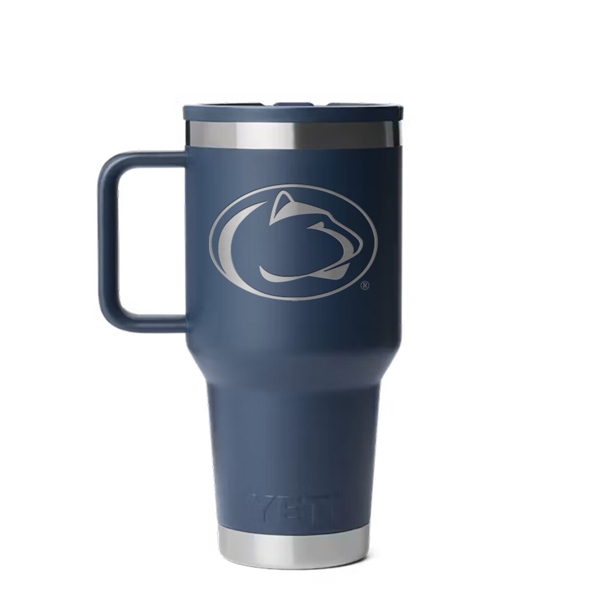 Yeti 30oz navy travel mug with Penn State Athletic Logo